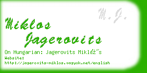 miklos jagerovits business card